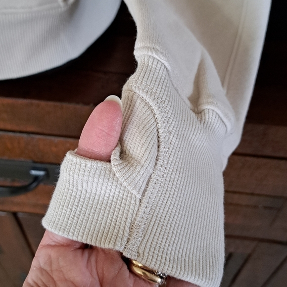 Lole Haf Zip Pullover Sweatshirt Women's XS Beige Cozy Neutral Hooded Top NWT - Picture 10 of 14